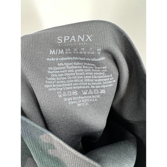 Spanx Women's M Medium Look at Me Now Seamless Leggings Green Camo FL3515 - Picture 3 of 5